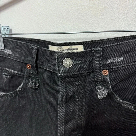 NWOT Free People We the Free Makai Cut-off Shorts - Black Denim Distressed - Picture 5 of 10
